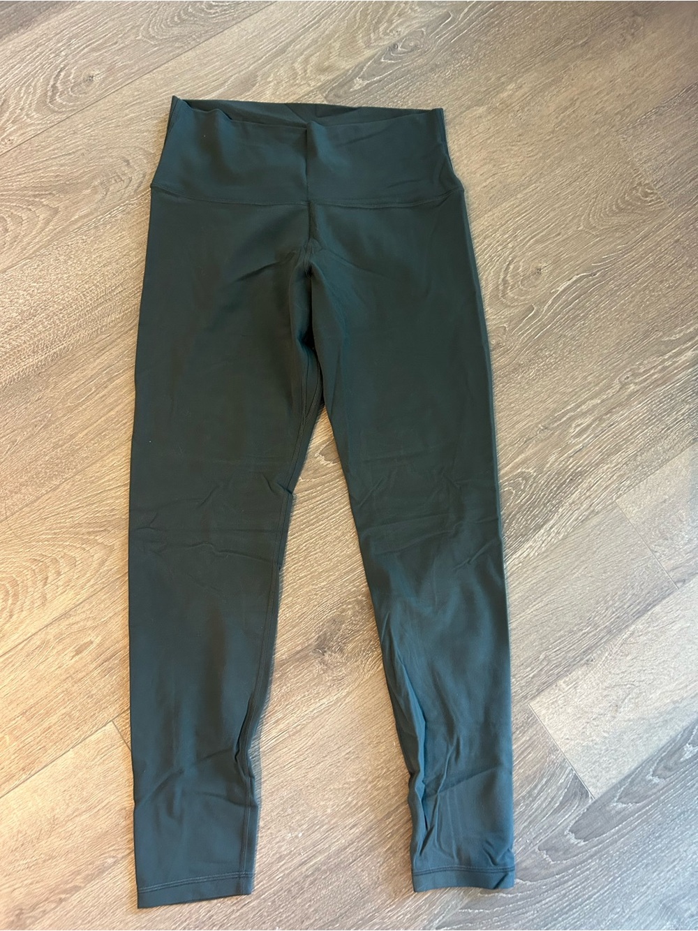 Golden High-Waist Dark Green Active Leggings